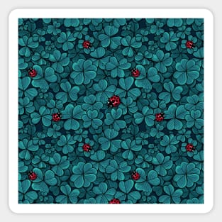 Find the lucky clover, blue and red 2 Sticker